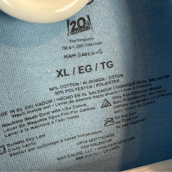 Vintage 90s The Simpsons Family Couch Graphic Tee T-Shirt XL Blue Hard to Find🗡️ - Picture 4 of 6